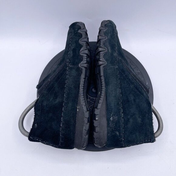 Skechers Boots Womens 8 Bikers Sneakers Ankle Bootie Slip On 49403 Black Suede - Picture 5 of 9